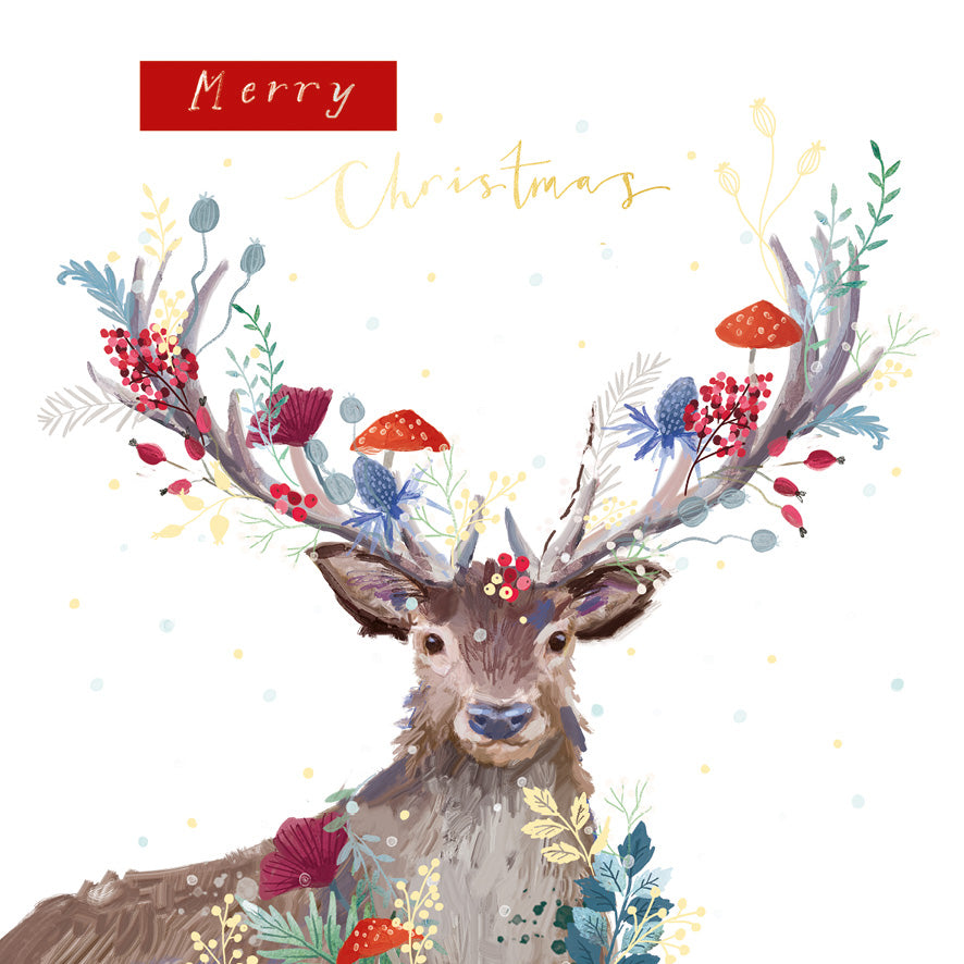 Never Alone & Floral Stag - Twin Pack of Christmas Cards