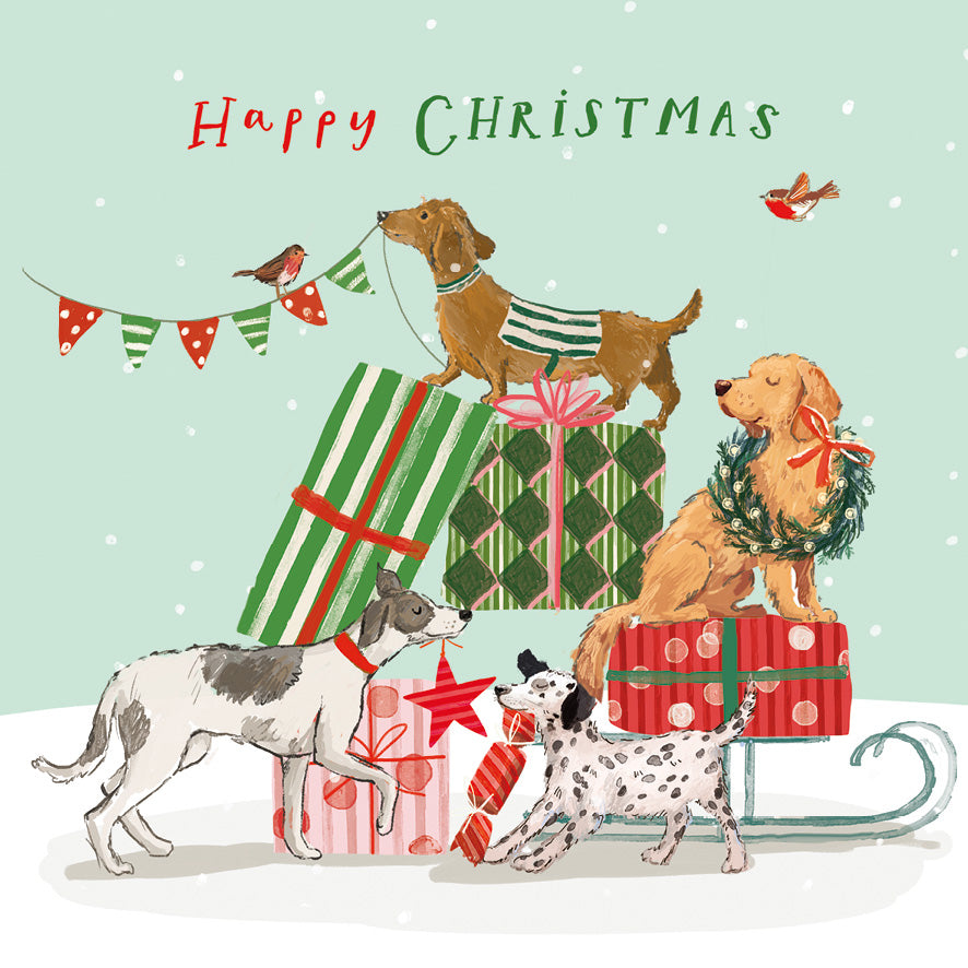 Sleigh Dogs & A Cracking Game - Twin Pack of Christmas Cards
