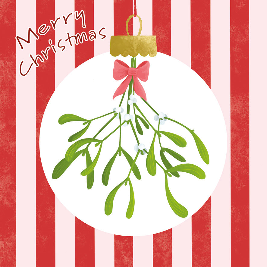 Mistletoe Bauble & Snowdrop Bauble - Twin Pack of Christmas Cards