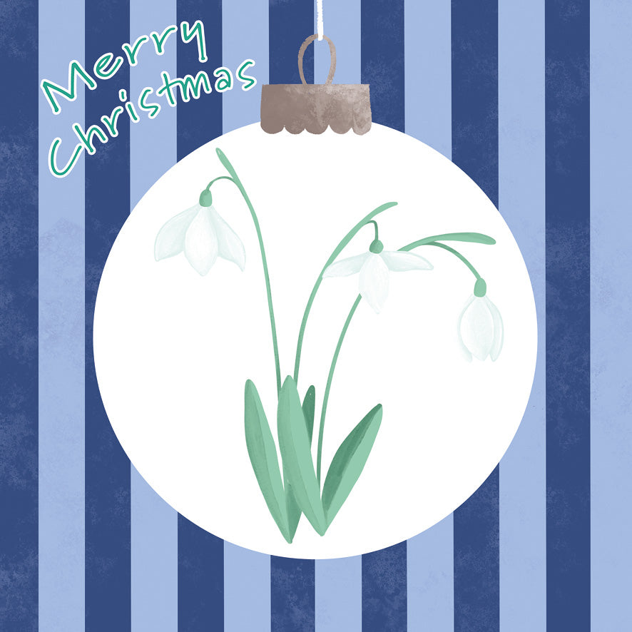 Mistletoe Bauble & Snowdrop Bauble - Twin Pack of Christmas Cards