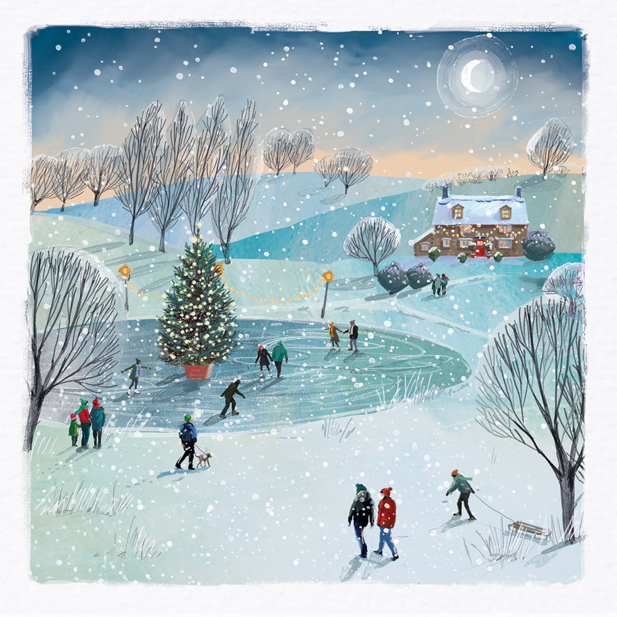 Let's Go Skating & Winter Stroll - Twin Pack of Christmas Cards