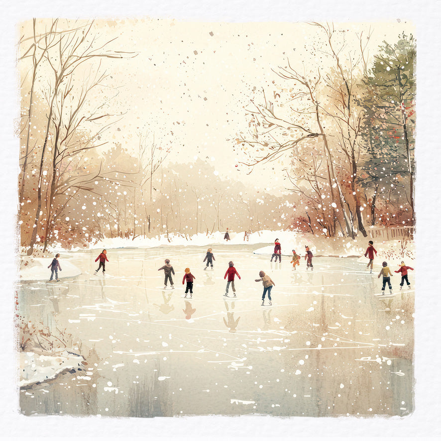 Let's Go Skating & Winter Stroll - Twin Pack of Christmas Cards