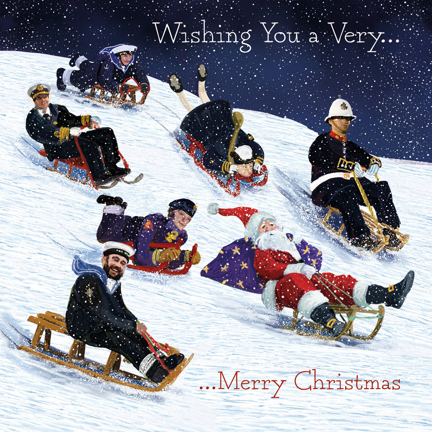 Sledging & Bringing Home the Tree - Twin Pack of Christmas Cards